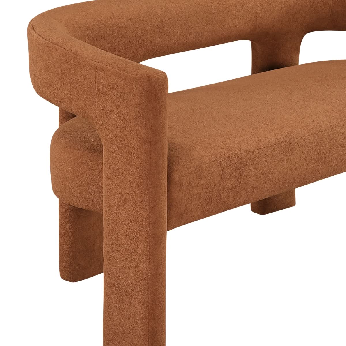 Helen Contemporary Dining Bench in Light Gray Black or Orange with Boucle Upholstery