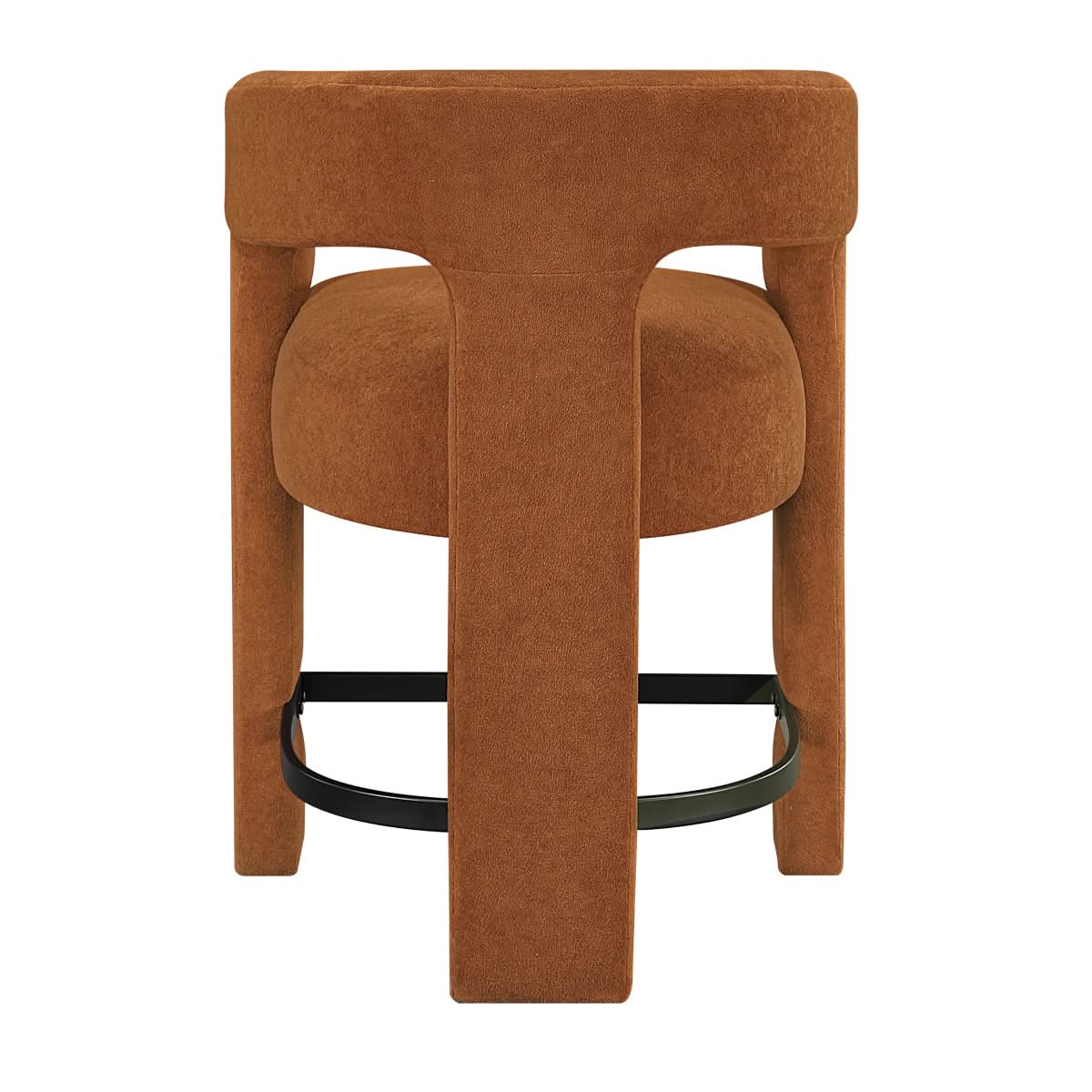 Helen Contemporary Counter Height Stools in Light Gray Black or Orange with Boucle Upholstery