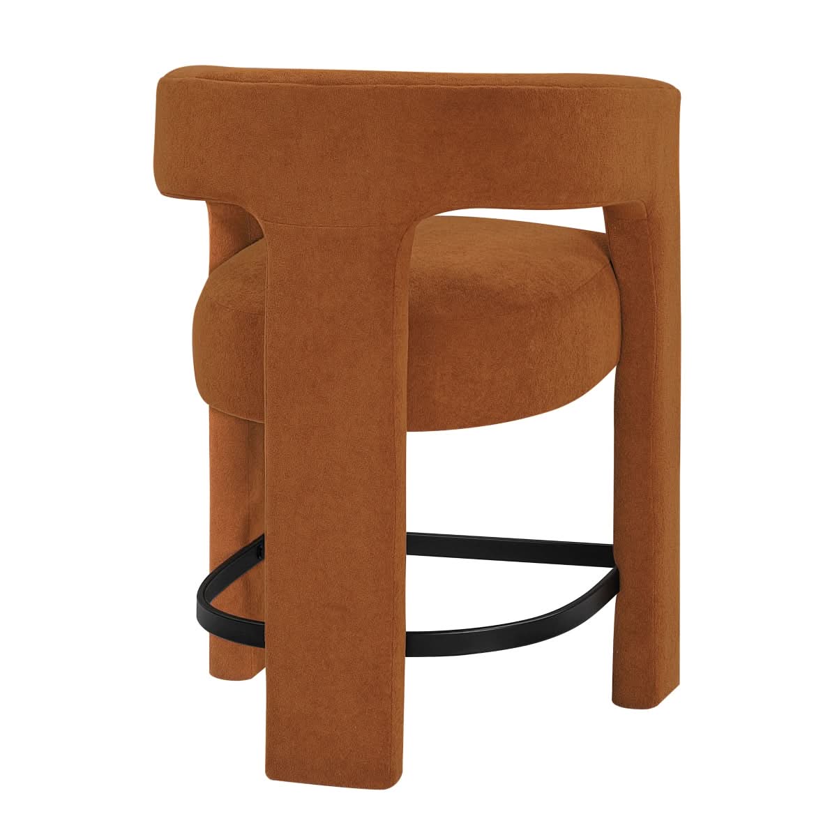 Helen Contemporary Counter Height Stools in Light Gray Black or Orange with Boucle Upholstery