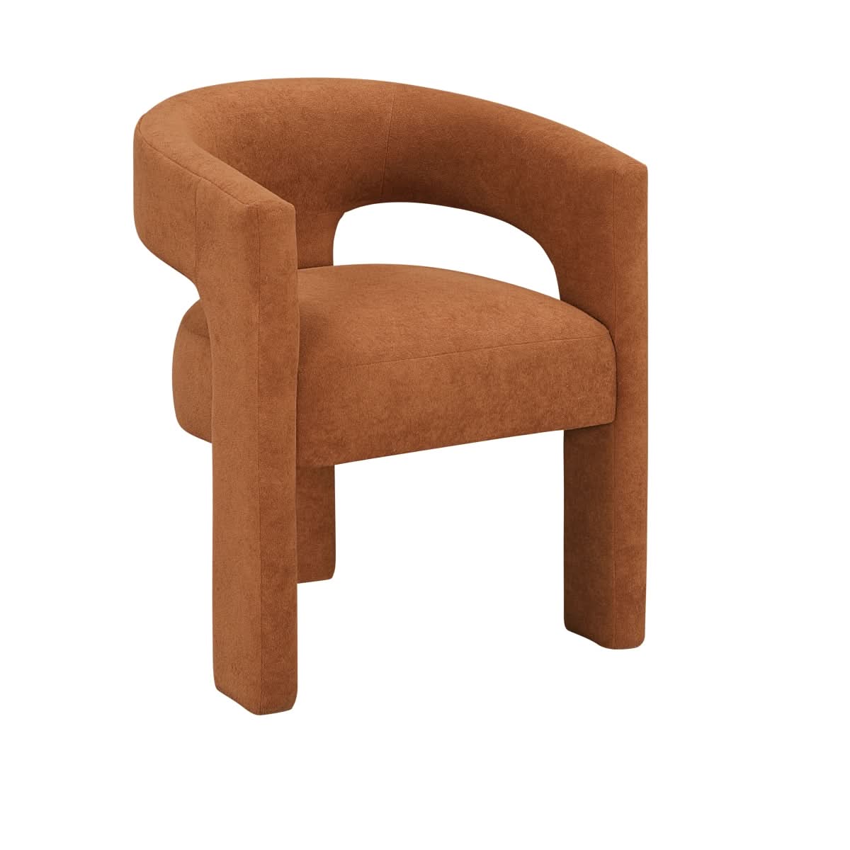Helen Contemporary Dining Chairs in Light Gray Black or Orange with Boucle Upholstery