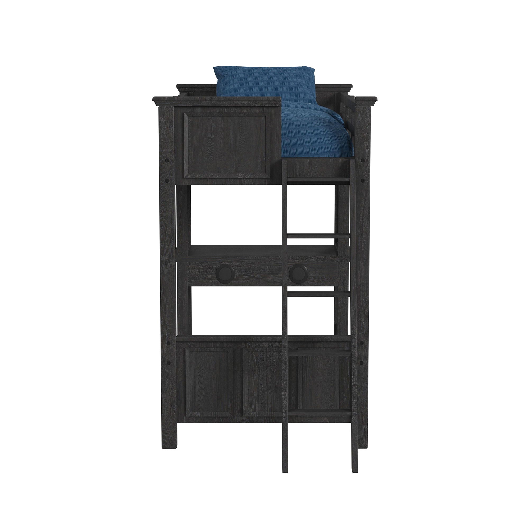 Hampton Kids - Loft Bed With Ladder And Desk With Speaker