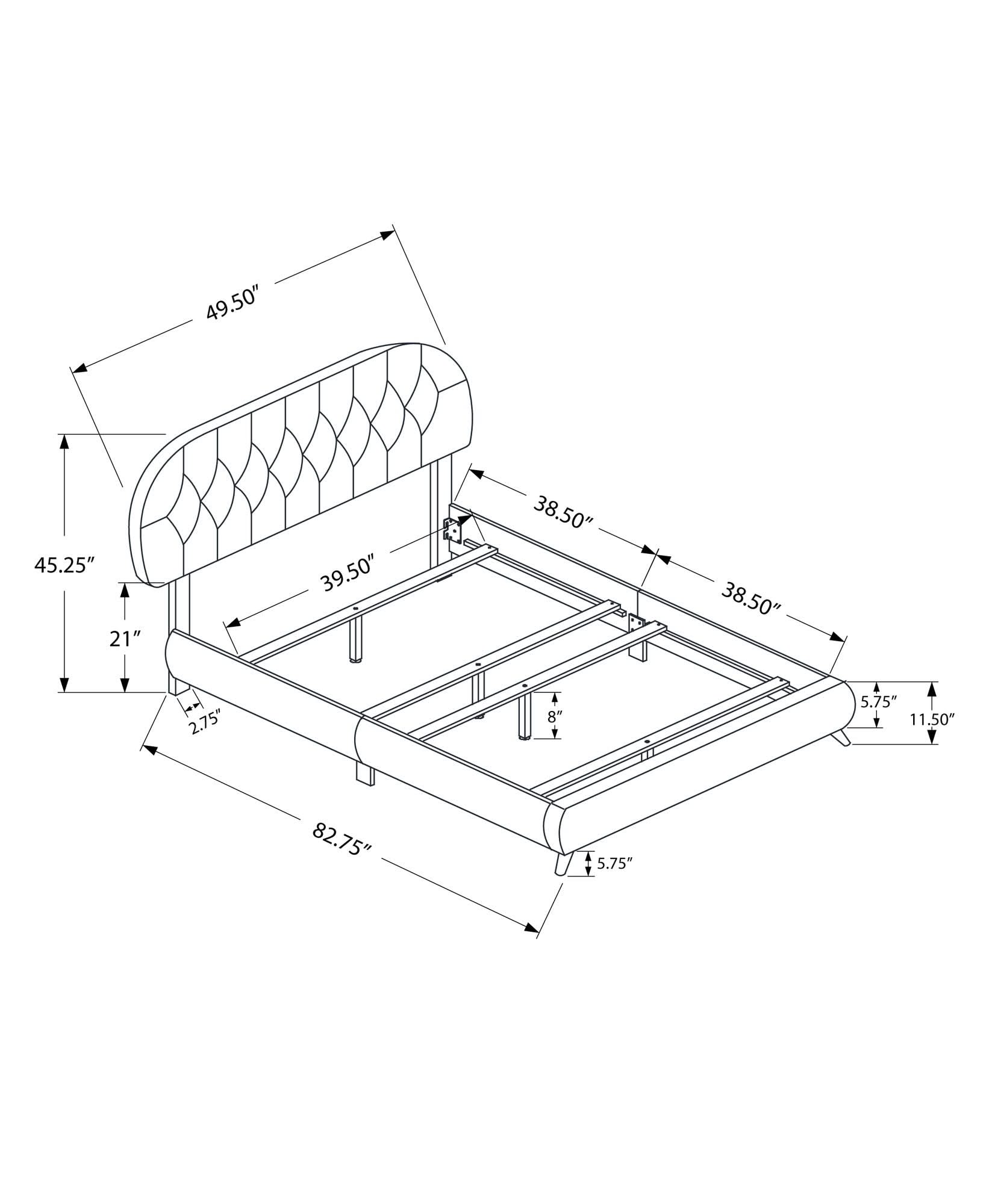 Bed Upholstered Look