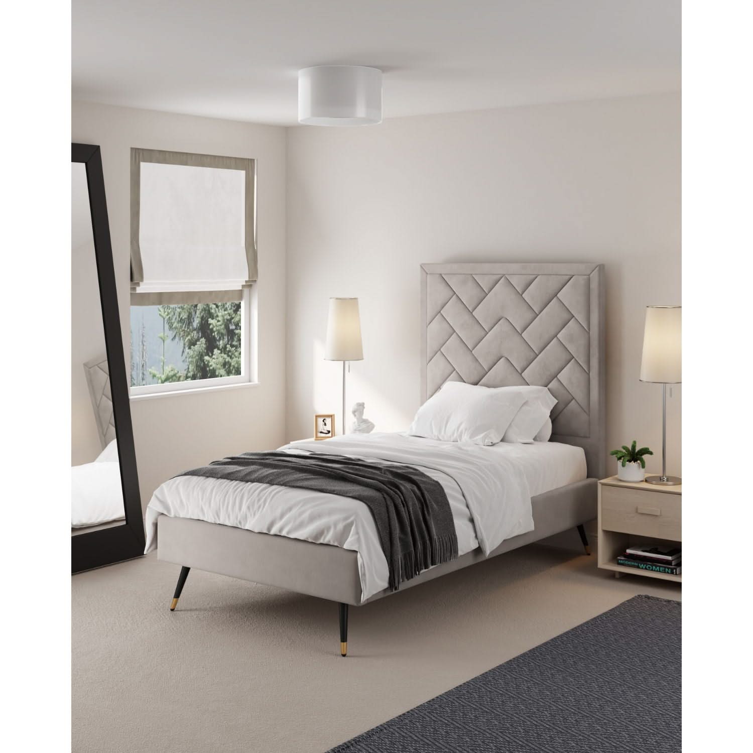 Crosby - Bed With Upholstered Headboard And Slats