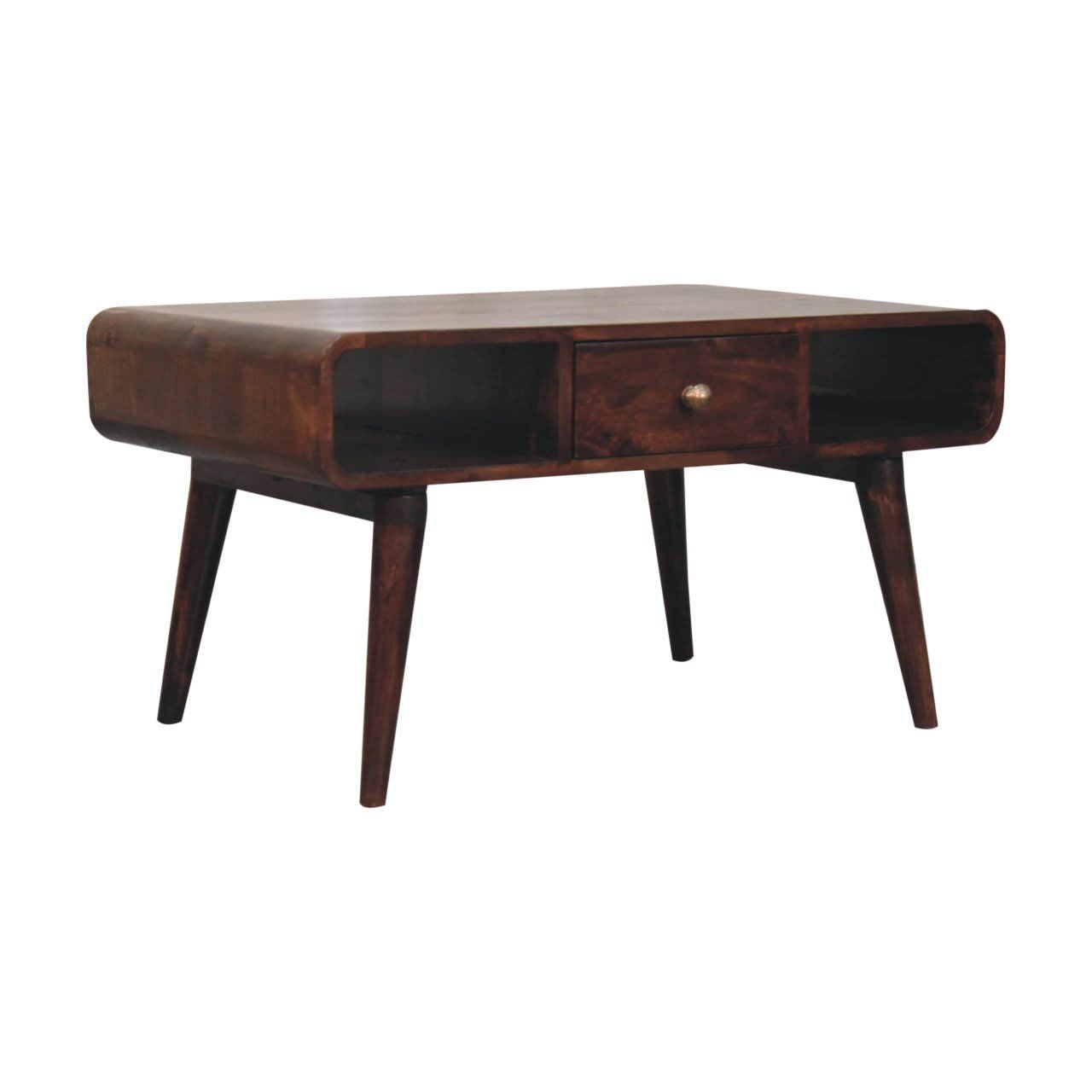 Solid Wood Curved Coffee Table