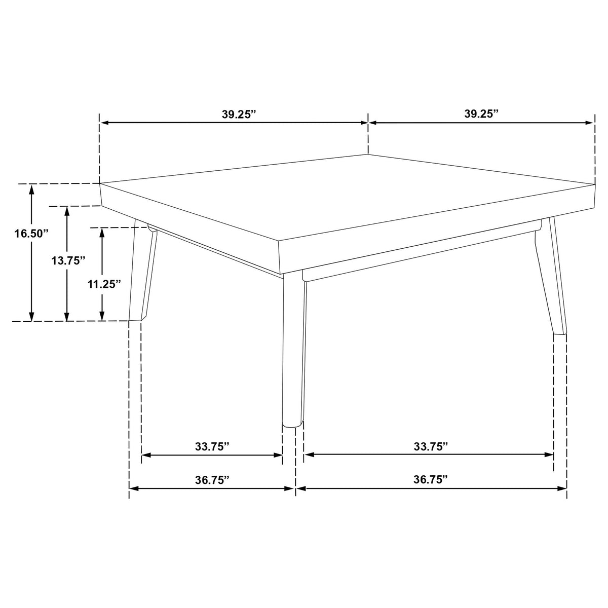 Westerly Square Wood Coffee Table Walnut Brown