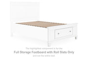 Fortman - Full Storage Footboard With Roll Slats - White