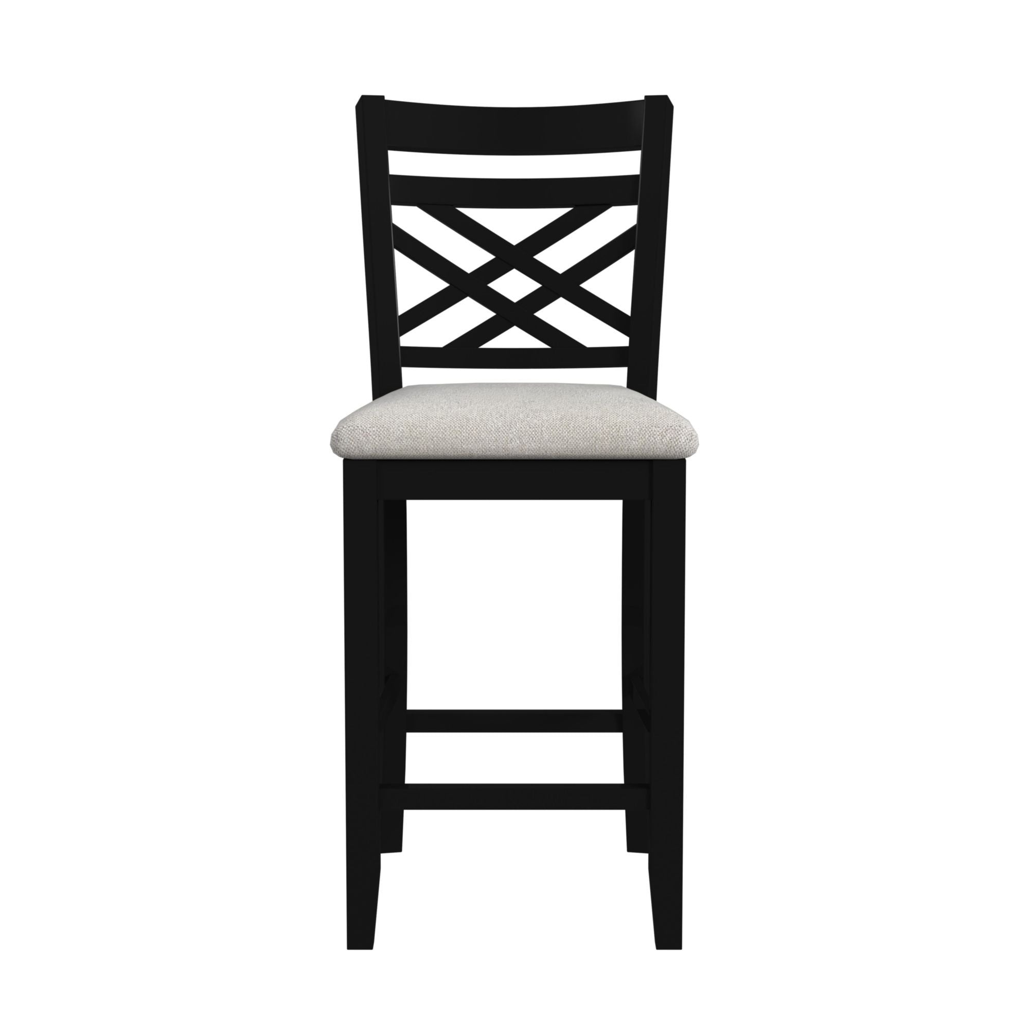 Brooks - 5 Piece Counter Set With Table And 4 Upholstered Seat & Wood Back Chairs - Medium Brown & Black