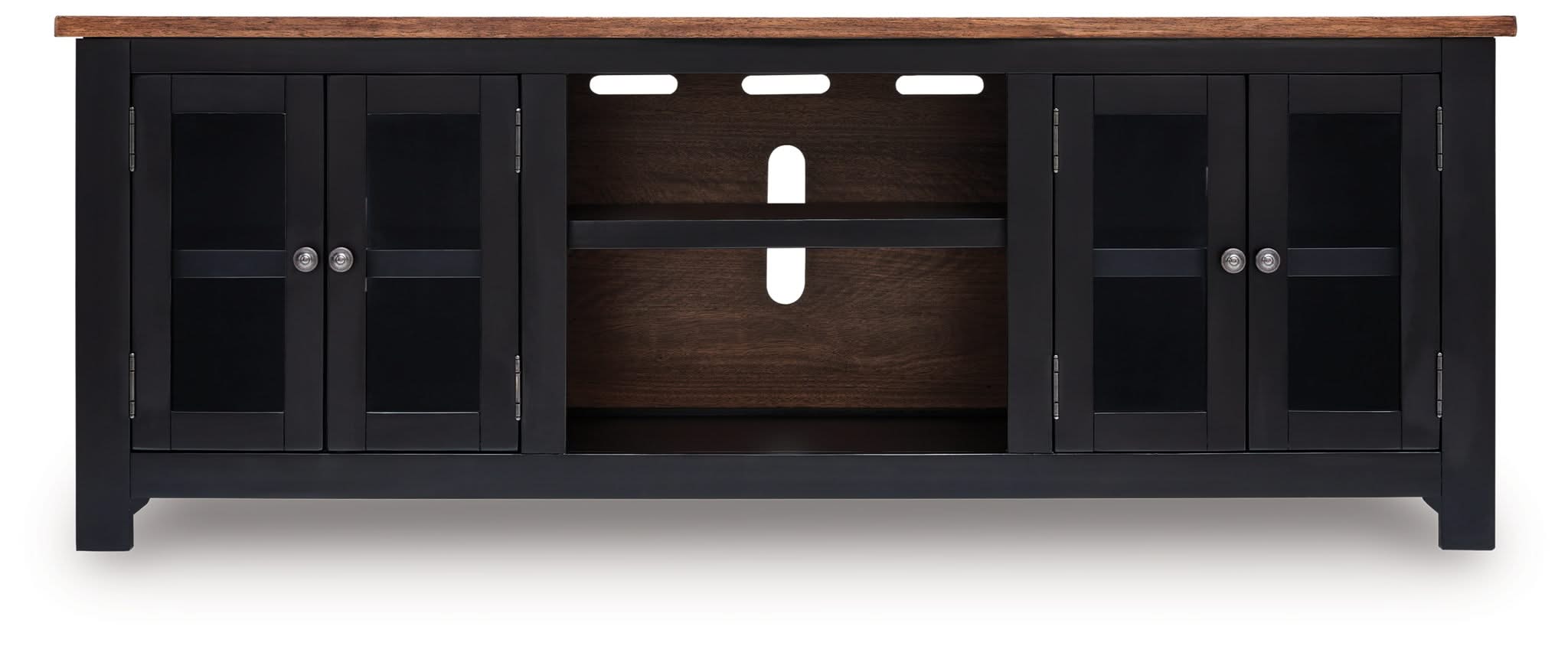 Wildenauer - XL TV Stand With Fireplace Option - Brown / Black