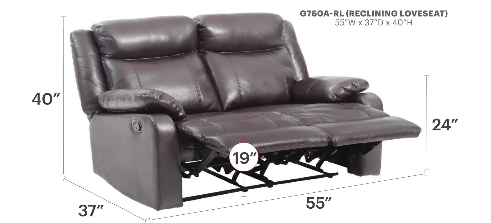 Ward - Stylish Reclining Loveseat For Two