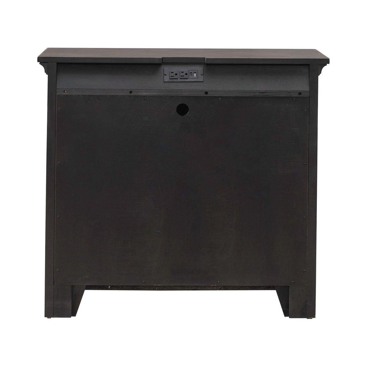 Paradise Valley - 2 Door Bedside Chest With Charging Station - Saddle Brown