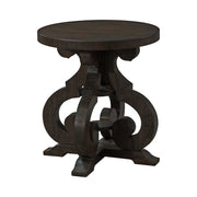 Stone - End Table With PU Base - Dark Walnut