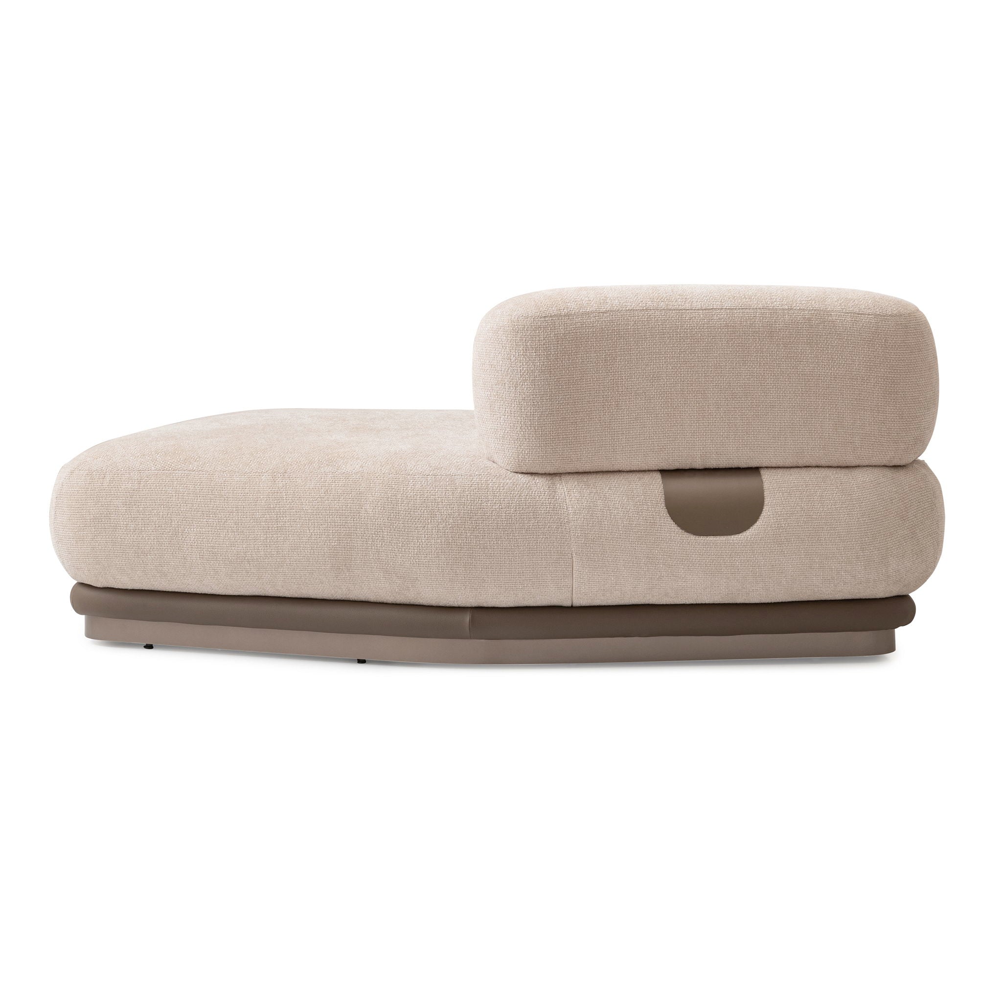 Bristol Point - Armless Chaise - Fawn / Saddle Brown