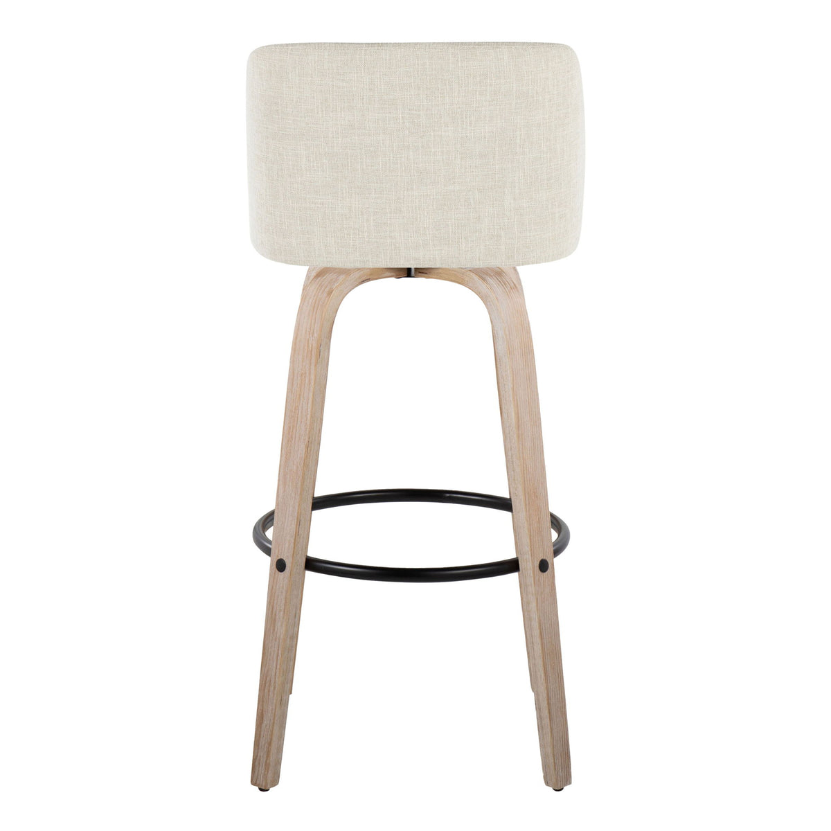 Toriano - Contemporary Fixed Height Barstool Swivel And Round Footrest (Set of 2)