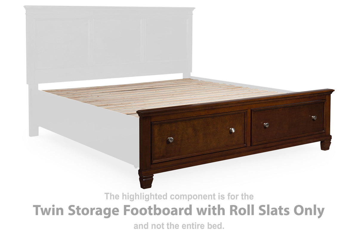 Danabrin - Twin Storage Footboard With Roll Slats - Brown