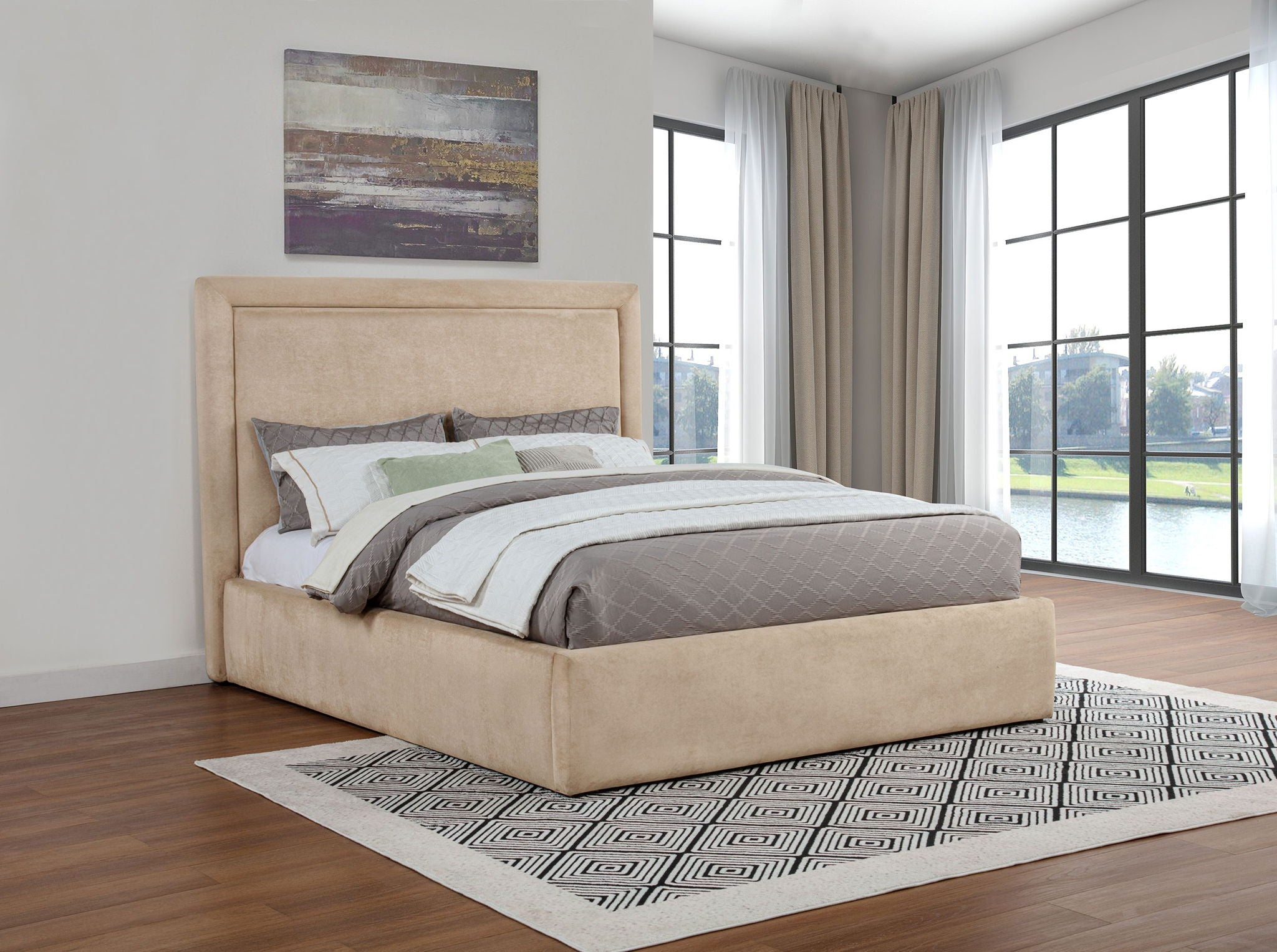 Lawson 54-inch Upholstered Eastern King Platform Bed Saddle