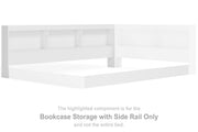 Piperton - Bookcase Storage w/Side Rail - White