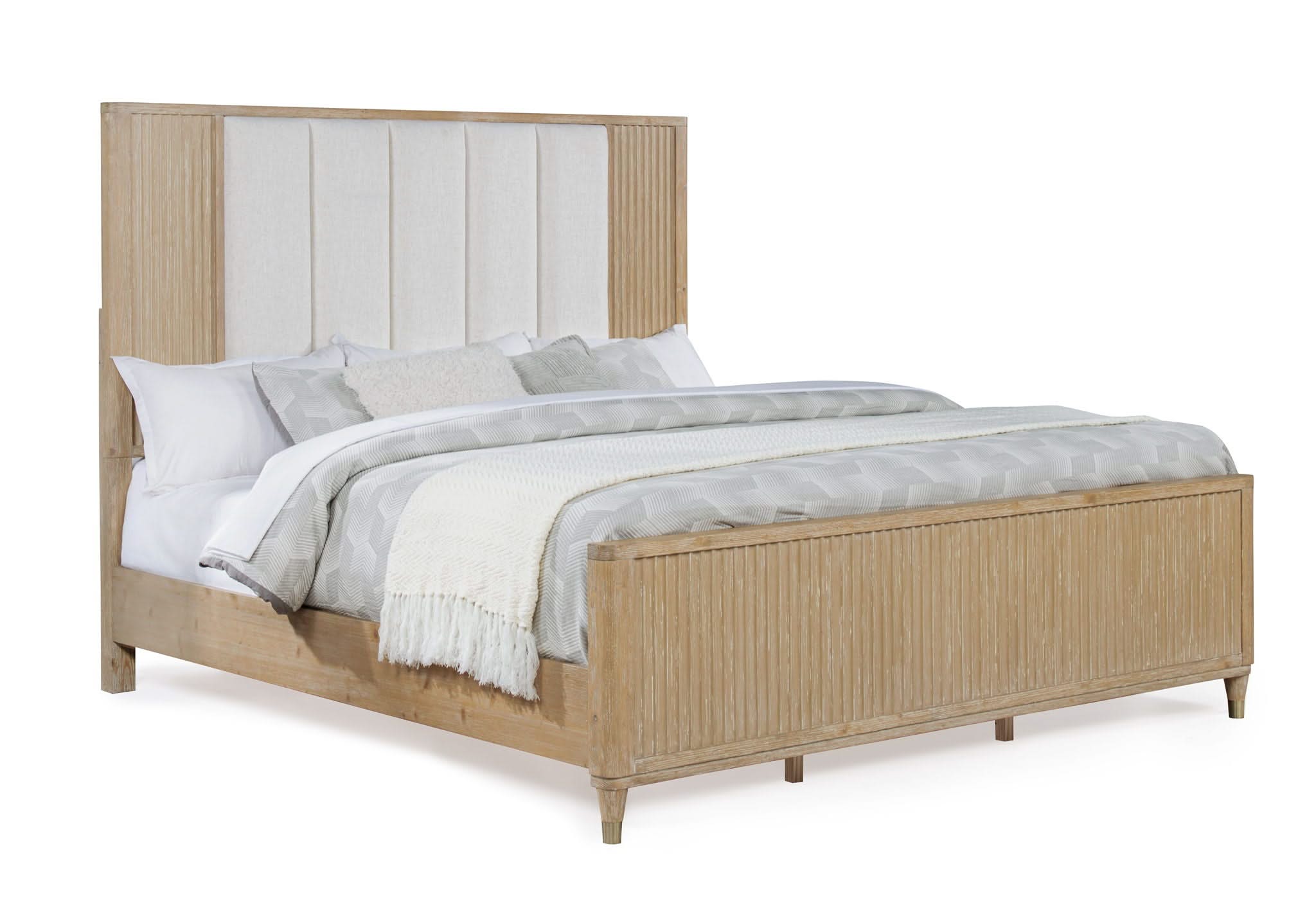 Kara - King 5 Piece Bedroom Set - Cerused Natural