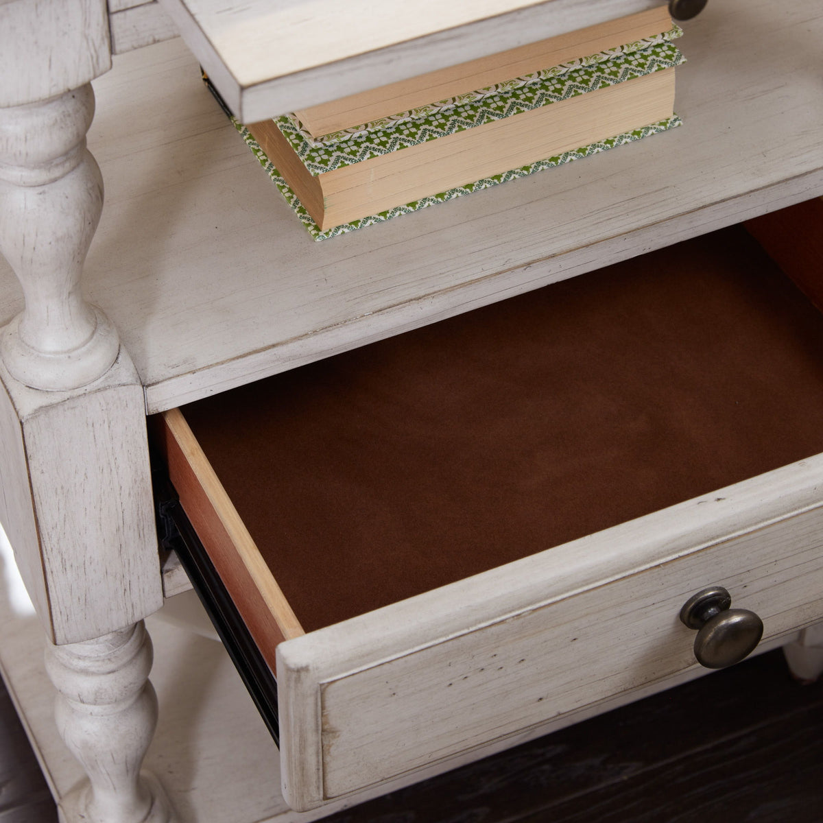 Farmhouse Reimagined - 1 Drawer Nightstand - Antique White / Chestnut Tops