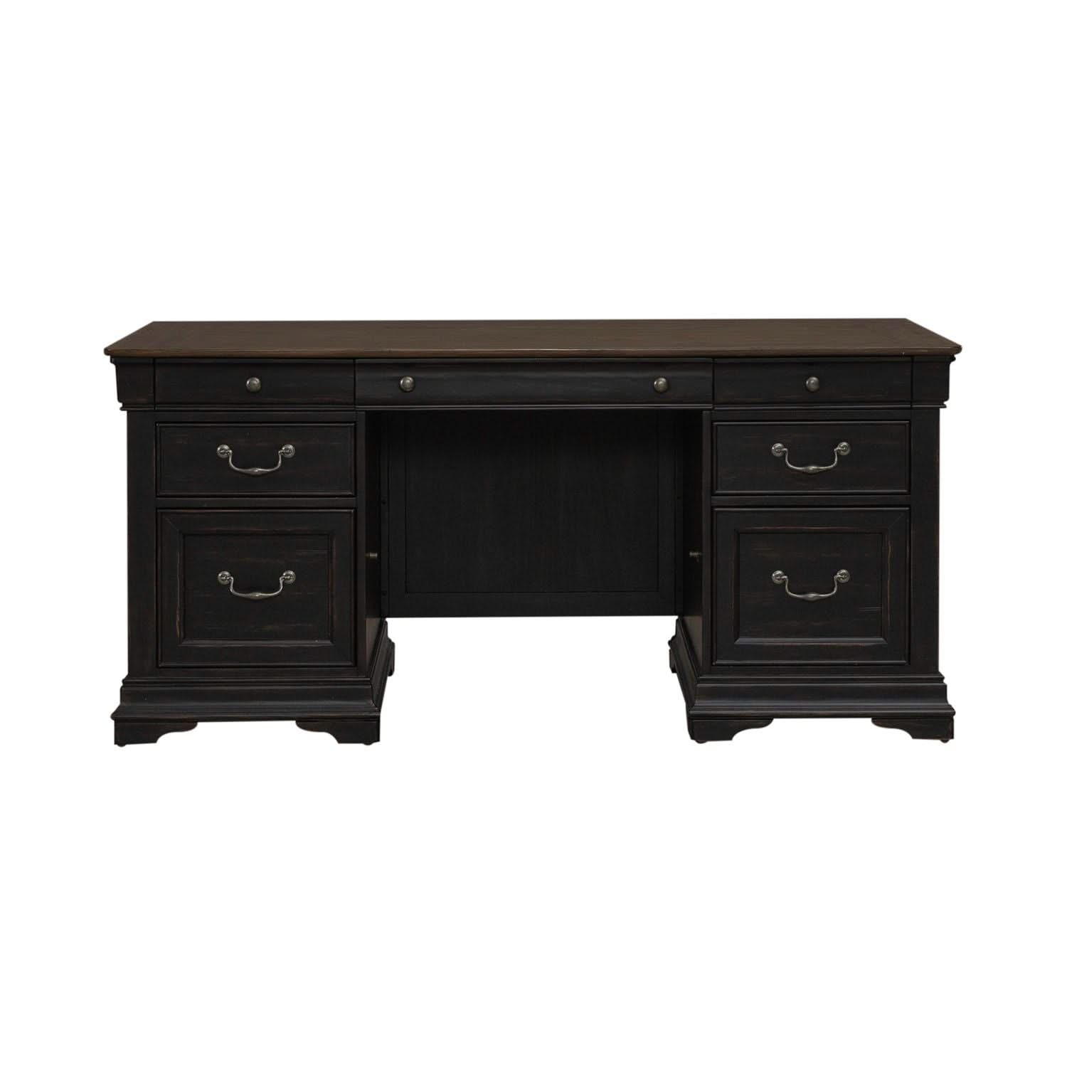 Meritage - Jr Executive Desk - Aged Charcoal