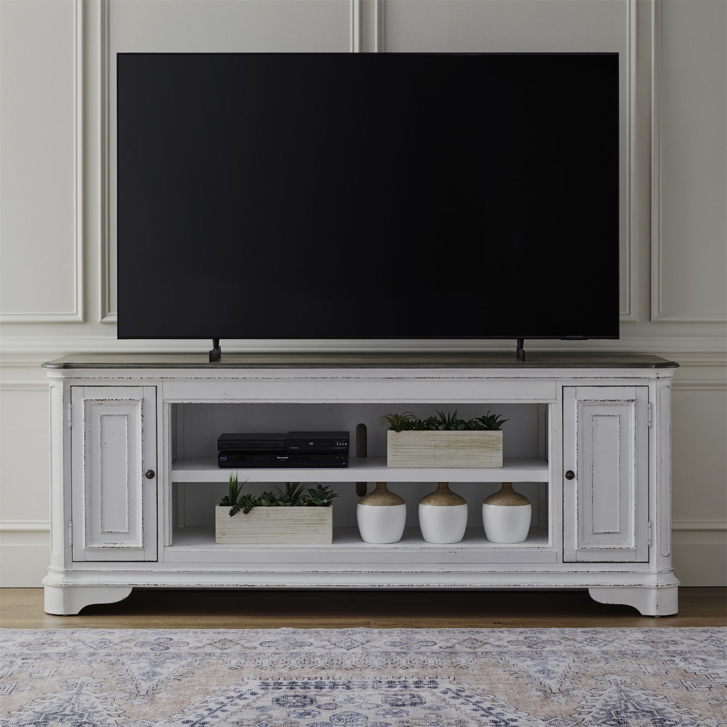 Fireplace TV Consoles - 82" Fireplace TV Console FTS - Brown