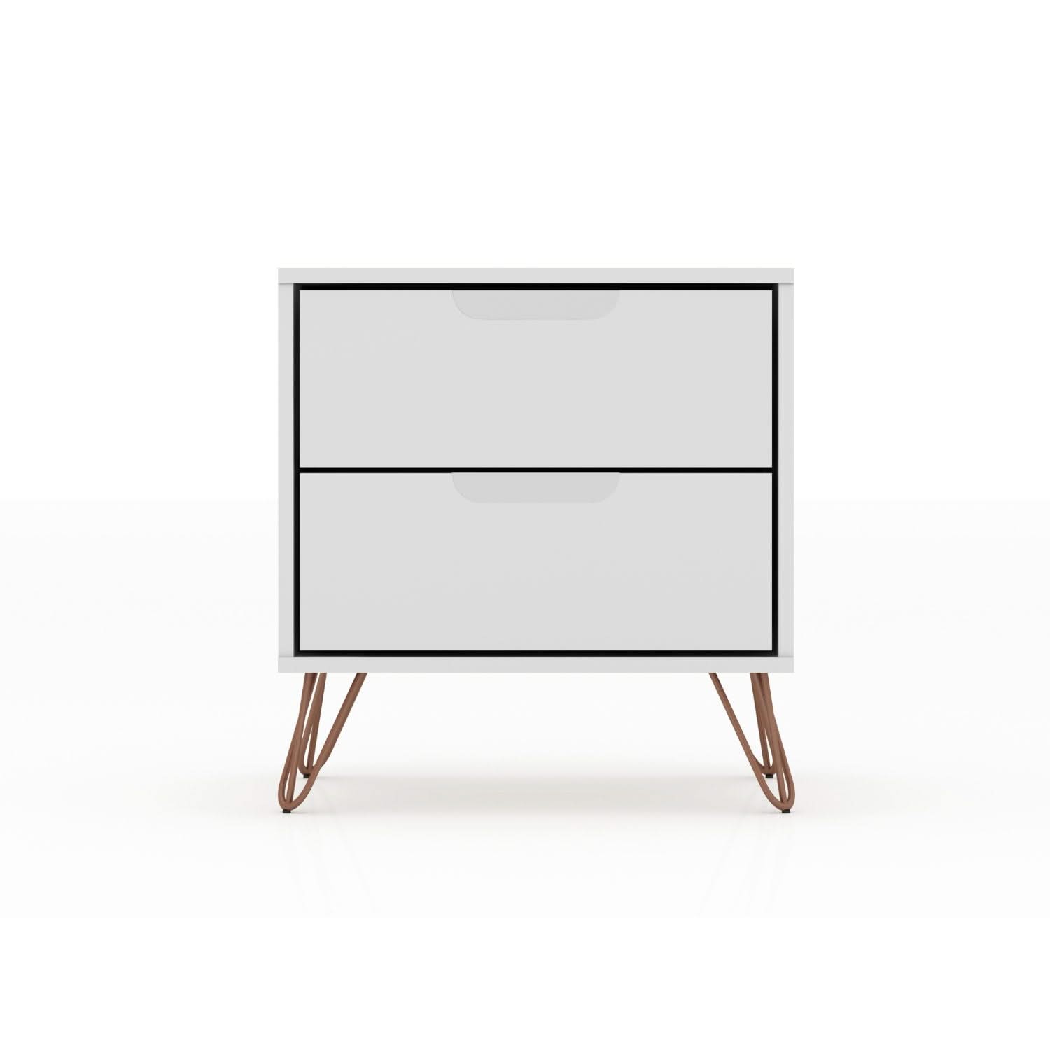 Rockefeller - Nightstand With 2 Drawers - White
