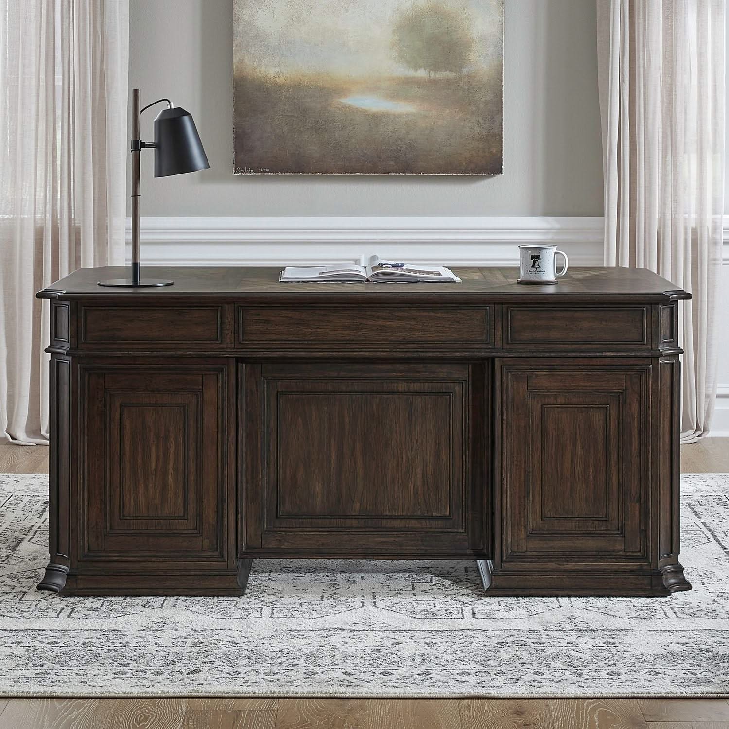 Providence Park - Jr Executive Desk - Chateau Brown