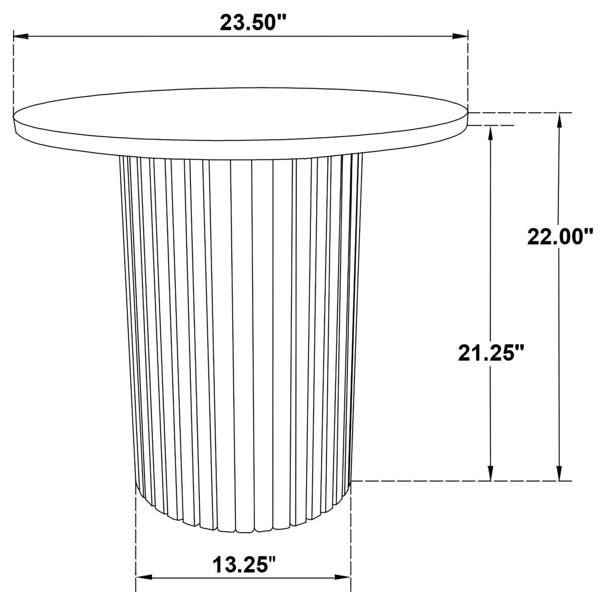 Hamlyn Round Fluted Occasional Side End Table Black