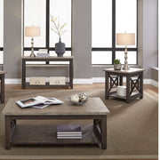 Heatherbrook - 3 Piece Table Set (1 Cocktail 2 End Tables) - Charcoal & Ash
