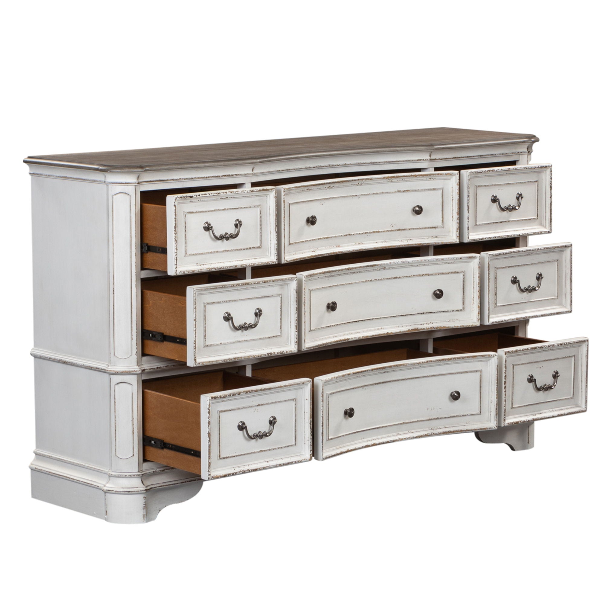 Magnolia Manor - 9 Drawer Dresser - Antique White