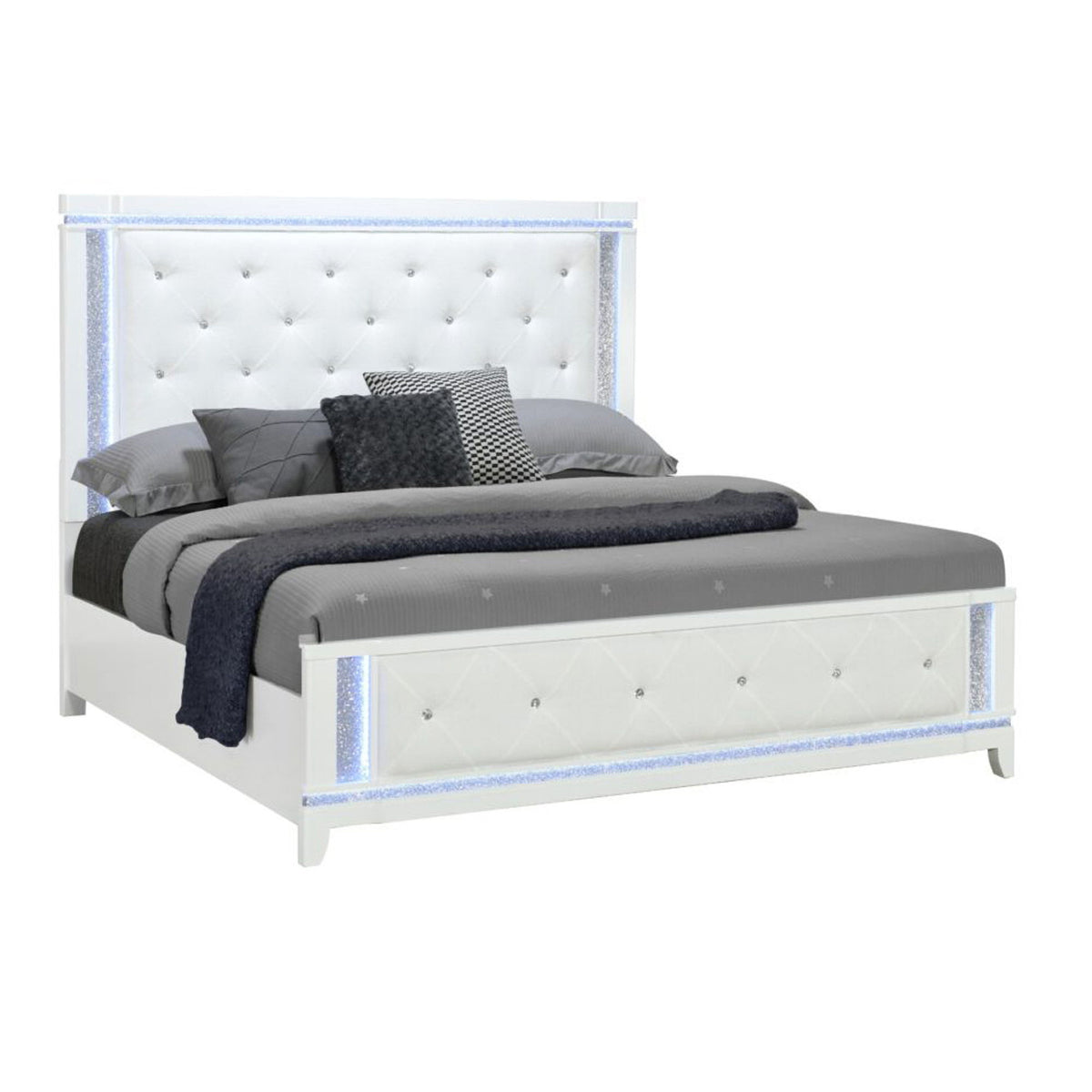 Adalid - 5 Pieces Bedroom Set With LED Lights And Glittered Detailing - Exclusive Furniture