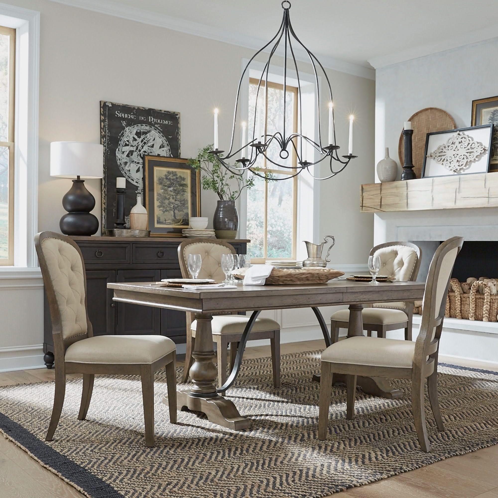 Americana Farmhouse - Dining Room Trestle Table Set