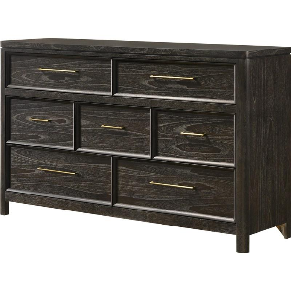 Avalon Brown Modern 5-Piece Bedroom Set with Queen or King Upholstered Bed