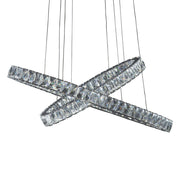 Michael Amini Lighting - Crossover Modern Crystal LED Chandelier - Chrome