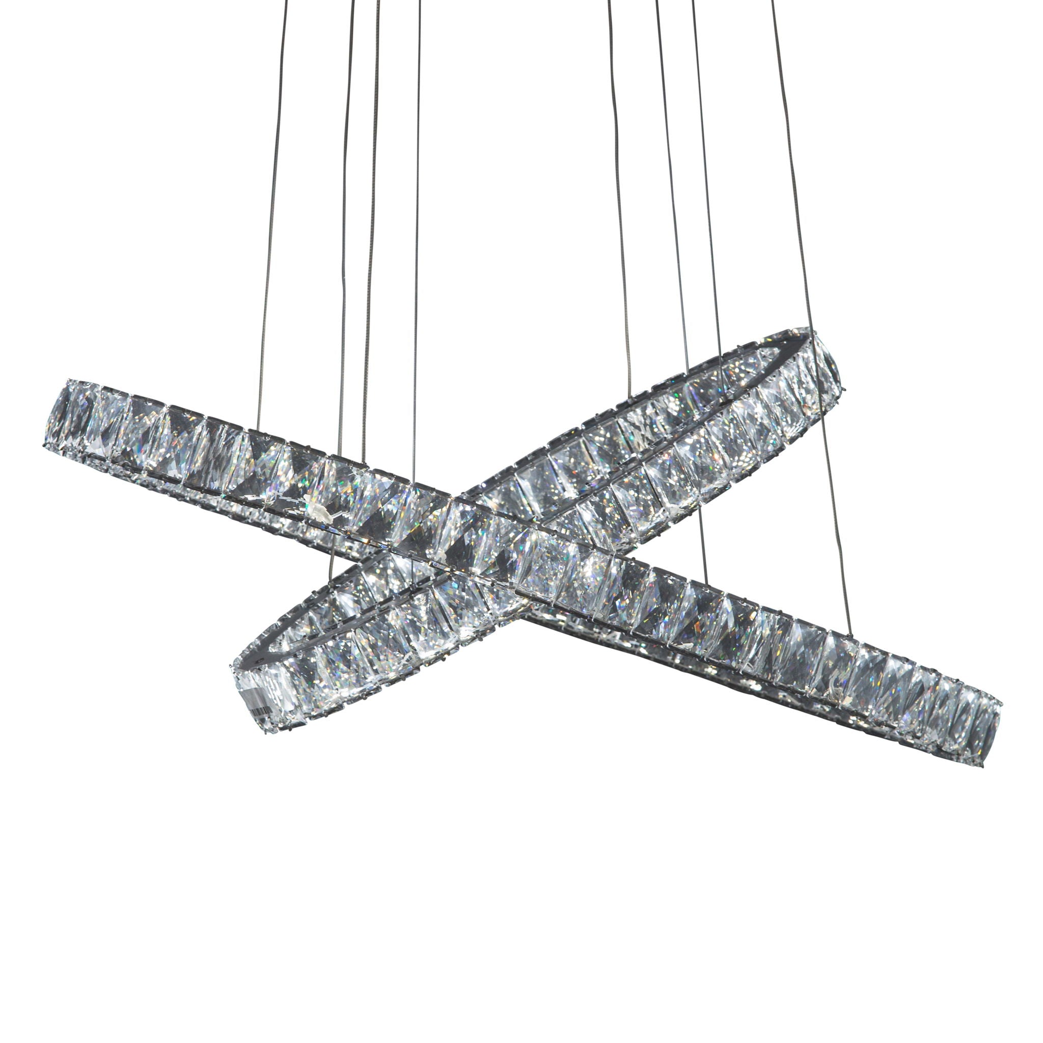 Michael Amini Lighting - Crossover Modern Crystal LED Chandelier - Chrome