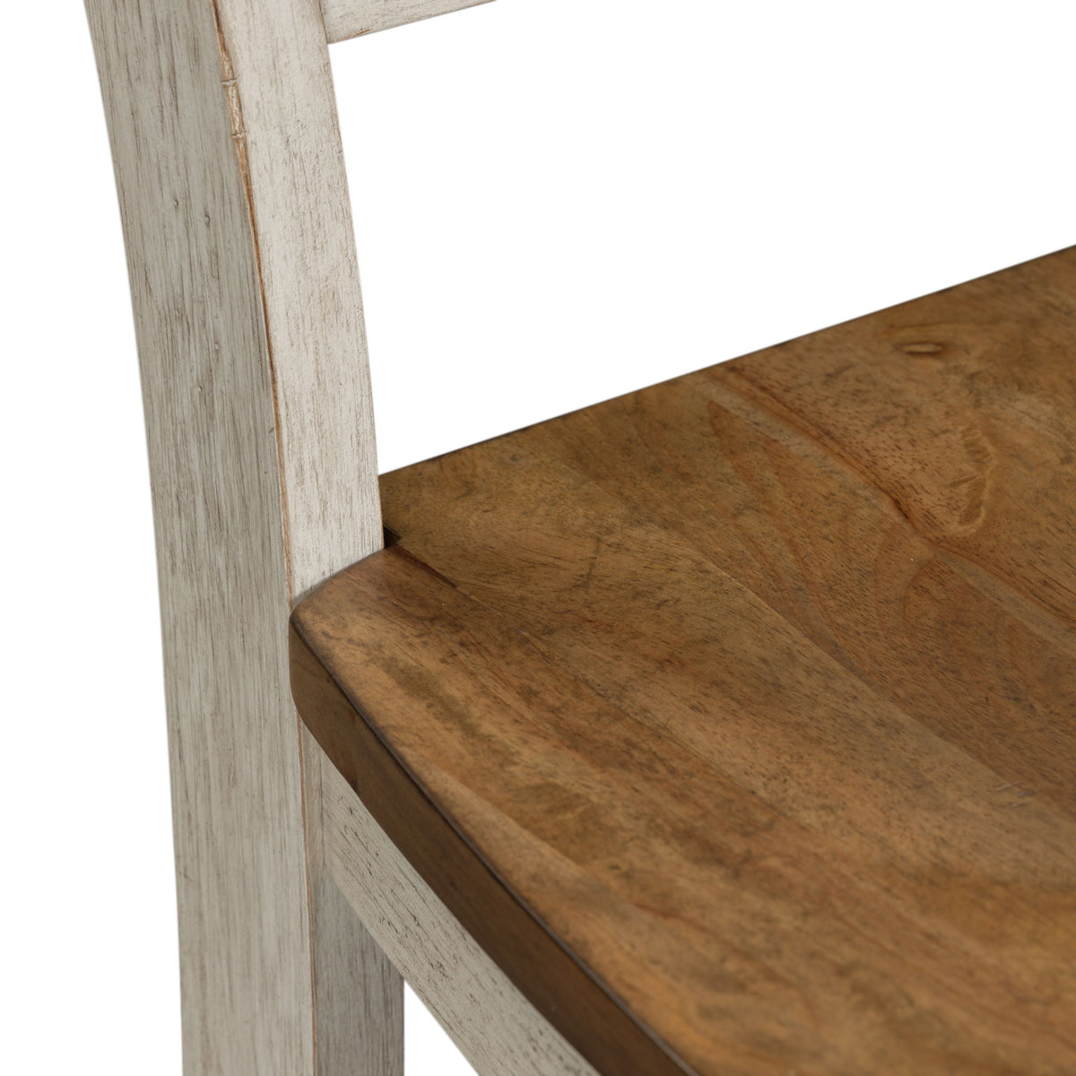 Farmhouse Reimagined - Ladder Back Side Chair - Antique White / Chestnut Tops