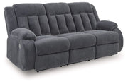 Observation - Reclining Power Sofa With Drop Down Table - Steel