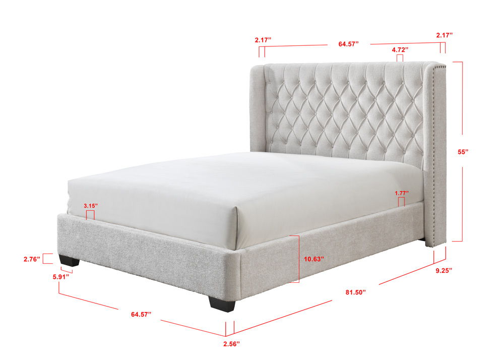 Daphne - Queen Bed - Ivory