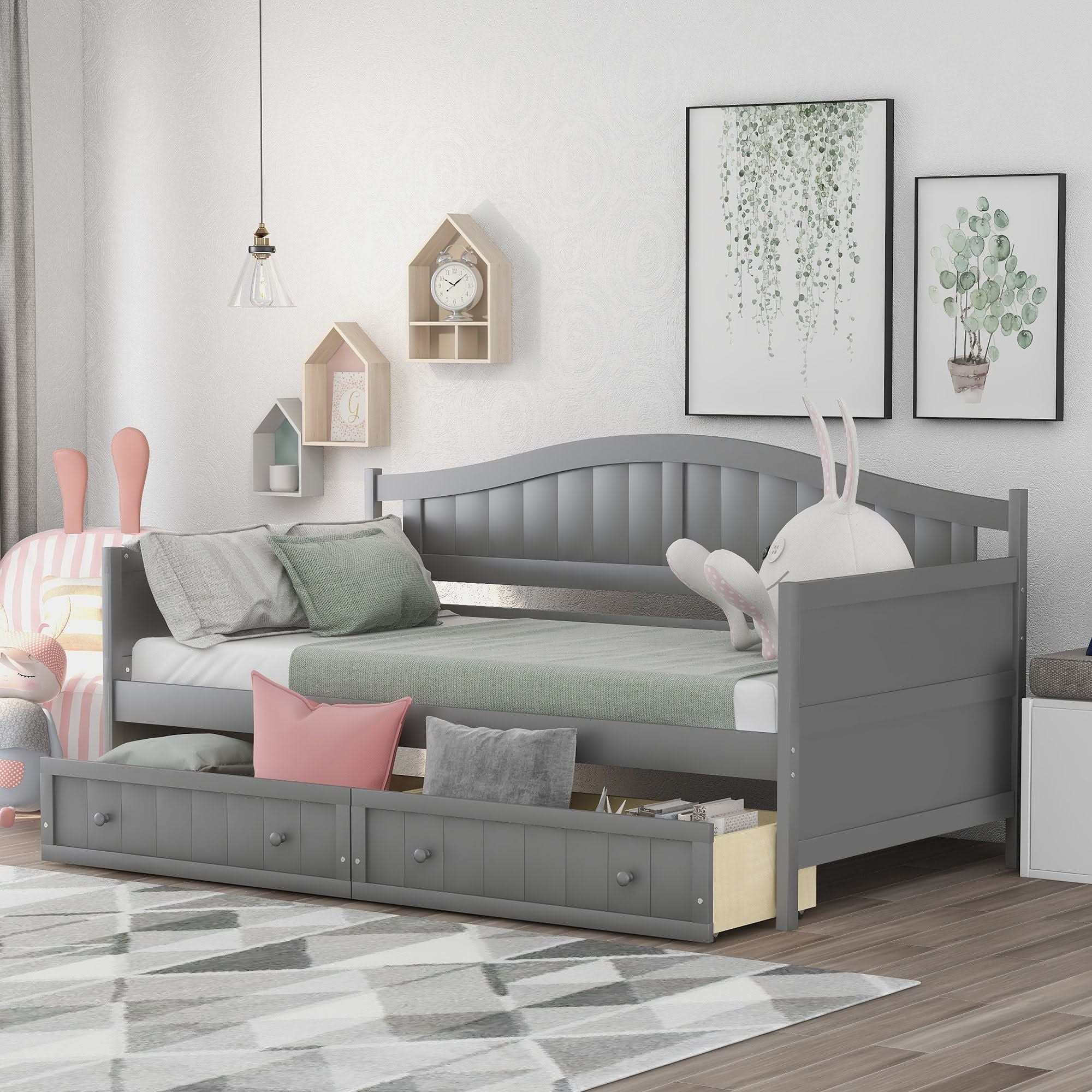 Wooden Daybed, Sofa Bed, No Box Spring Needed