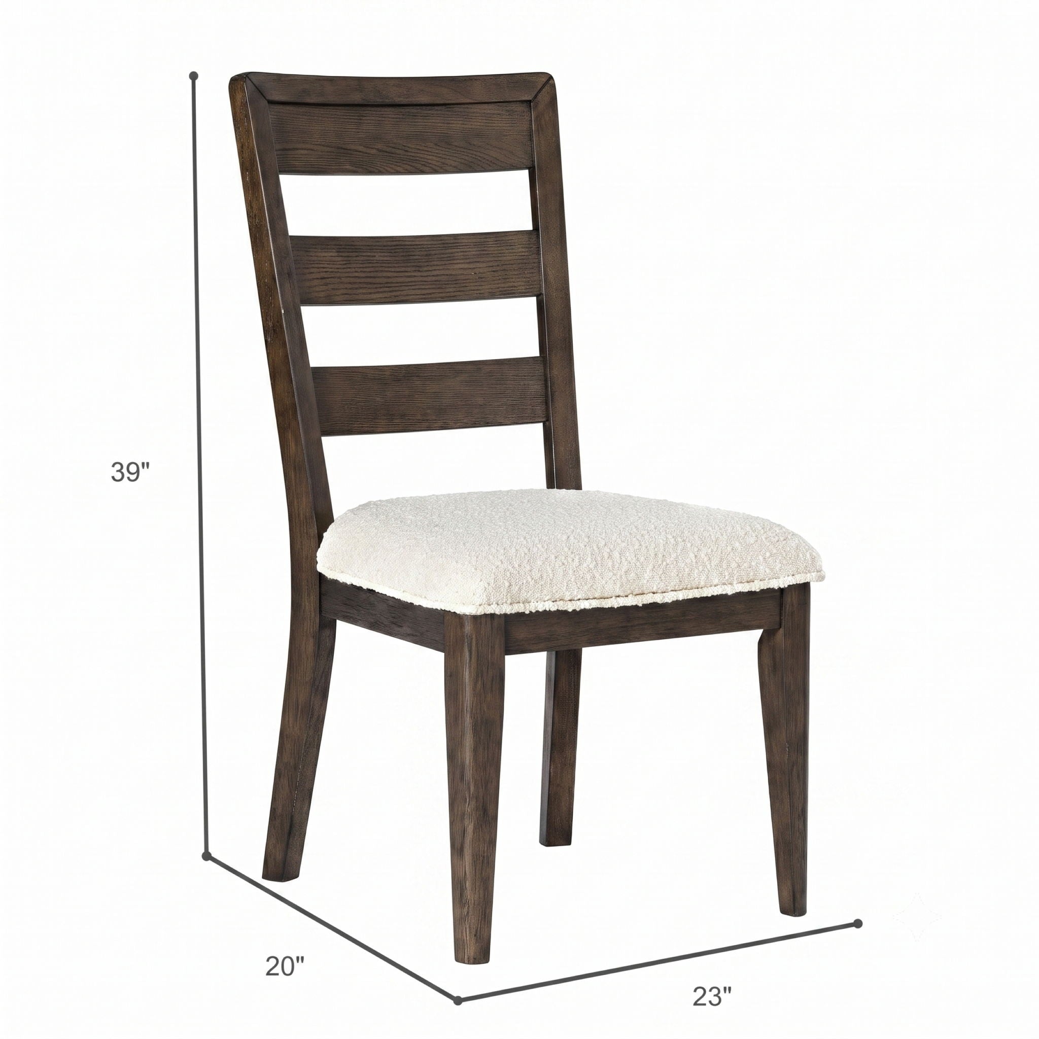 Upholstered Dining Chair With Ladder Back Design (Set of 2)