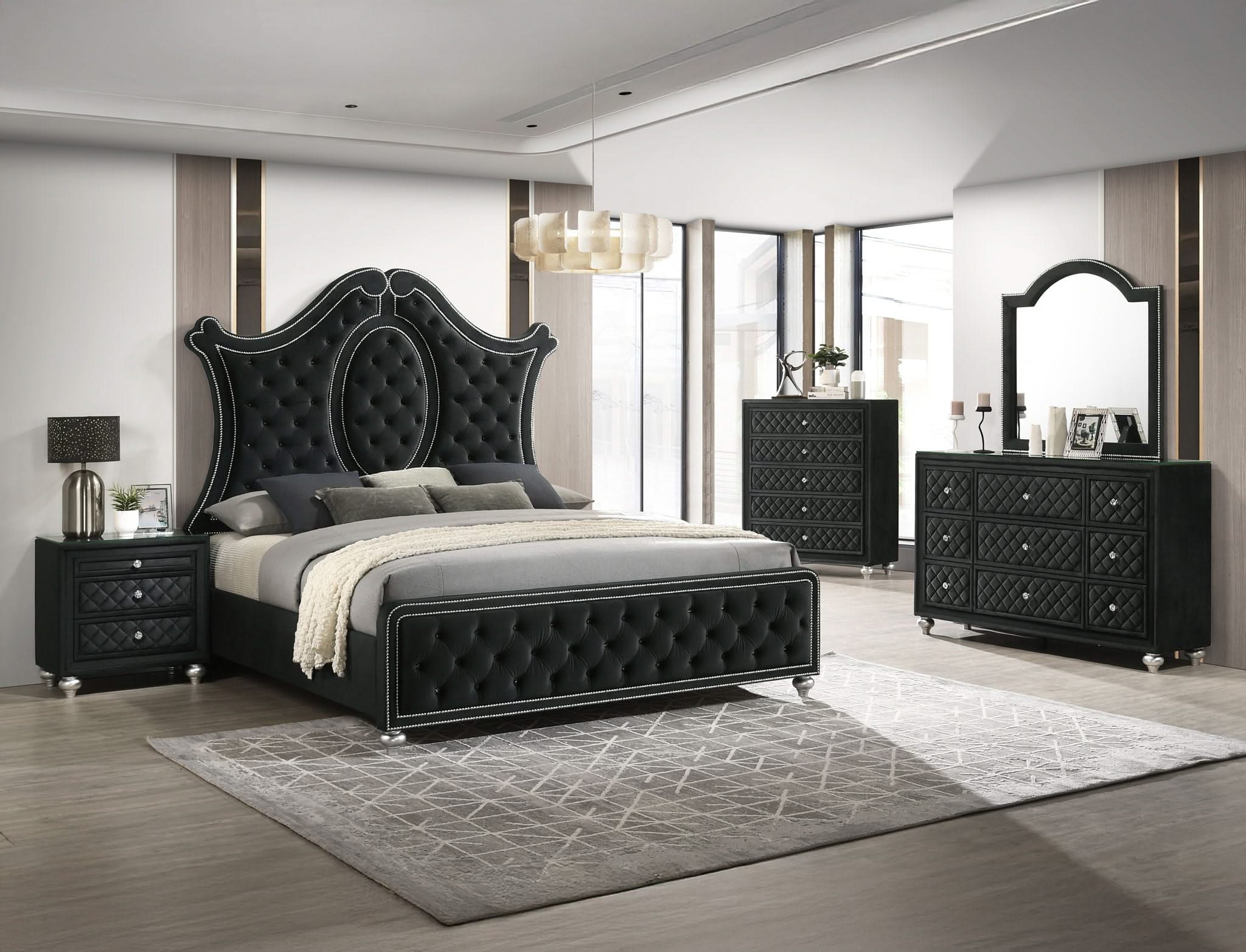 Cameo - Queen 5 Piece Bedroom Set - Black