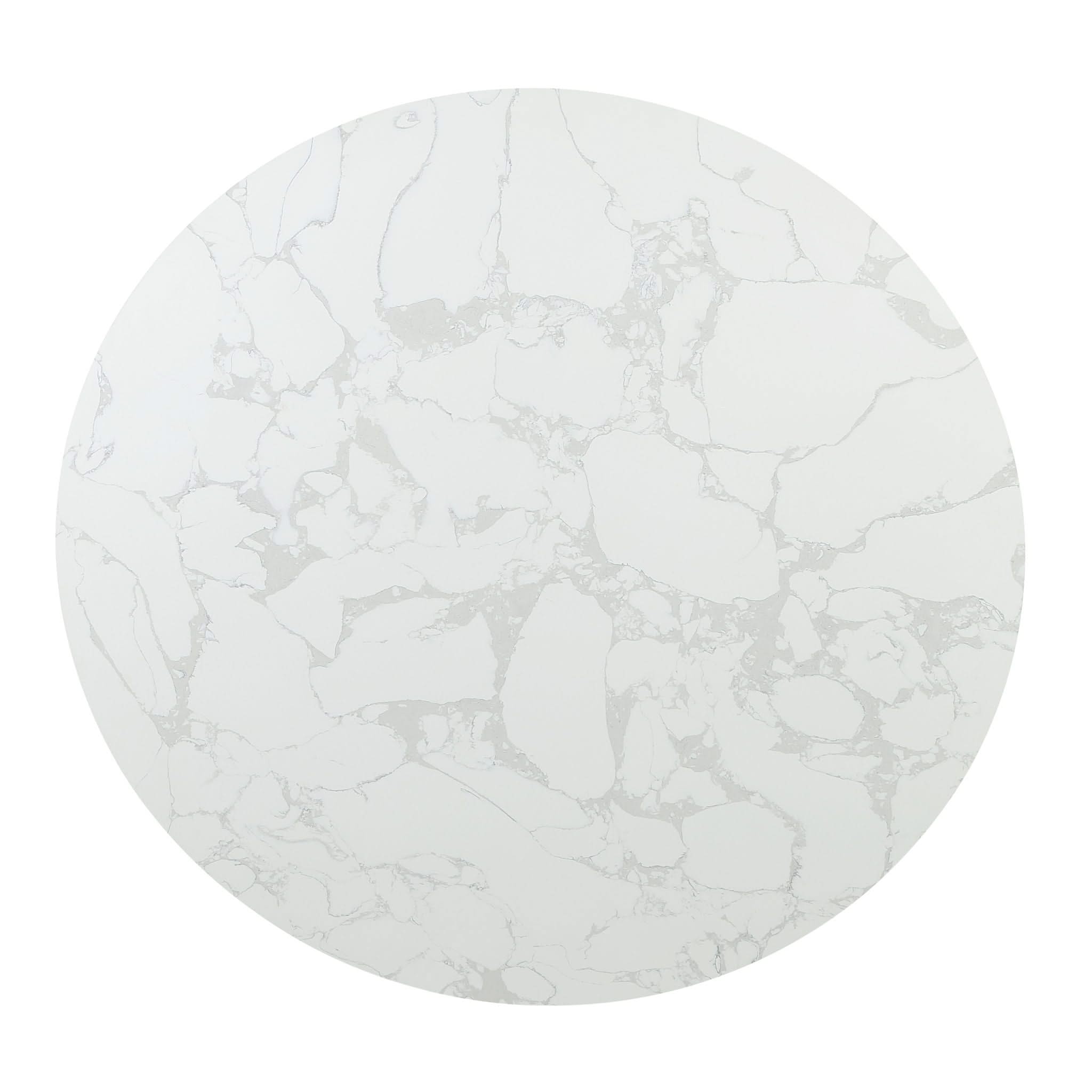 Clayten - Around Dining Table - Marble / Espresso