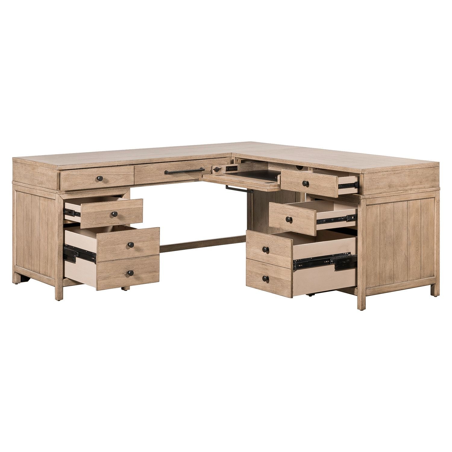 Proximity Place - L Shaped Desk - Barley Buff