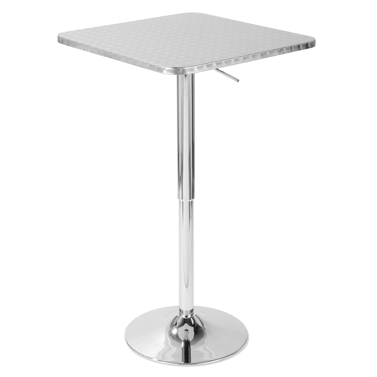 Bistro - Contemporary Adjustable Square Bar Table - Silver - Exclusive Furniture