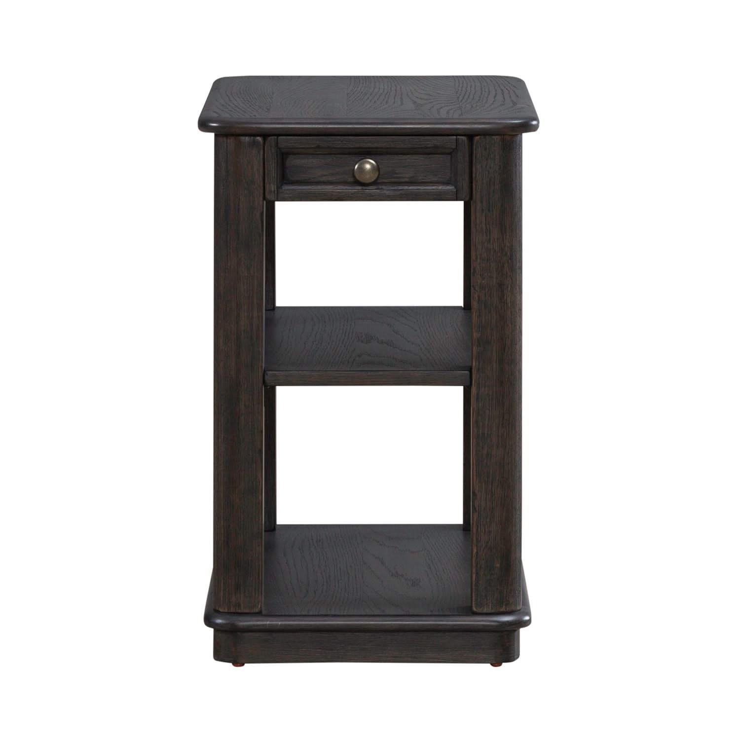 Wallace - Chair Side Table - Aged Oak