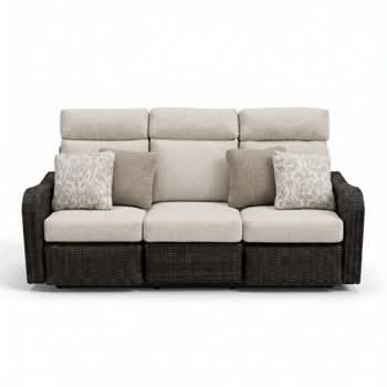 Mission Beach - Sofa Recliner With Cushion - Brown / Beige
