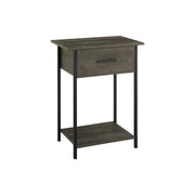 Contemporary 2 Tier Accent Table With Storage Drawer
