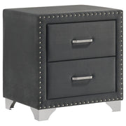 Melody Upholstered 2-drawer Nightstand Grey