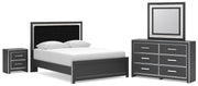 Zuraleus - 4 Pc. - Queen Upholstered Bed With Roll Slats, Dresser, Mirror And Nightstand - Black