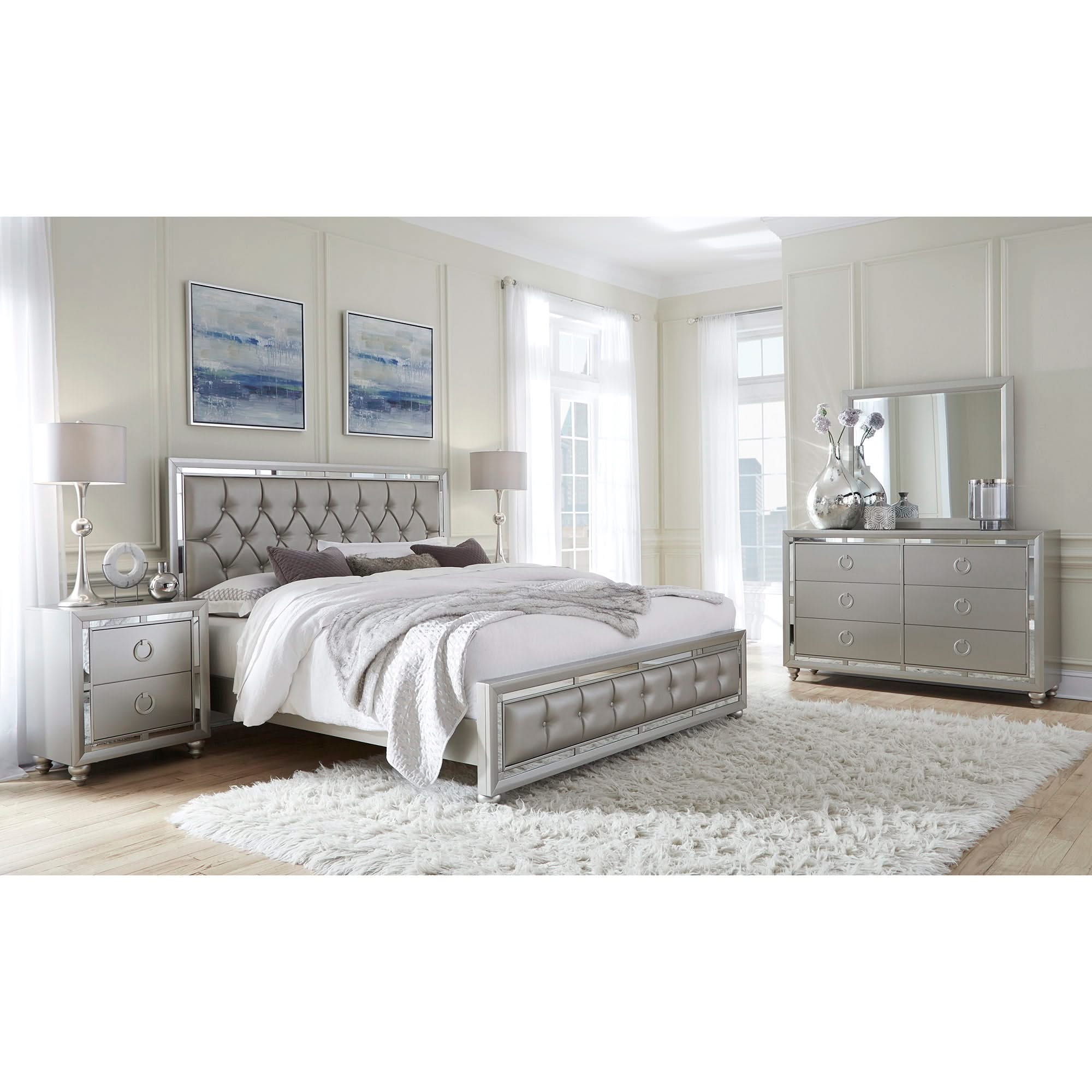 Chloe - Nightstand - Gemstone Silver
