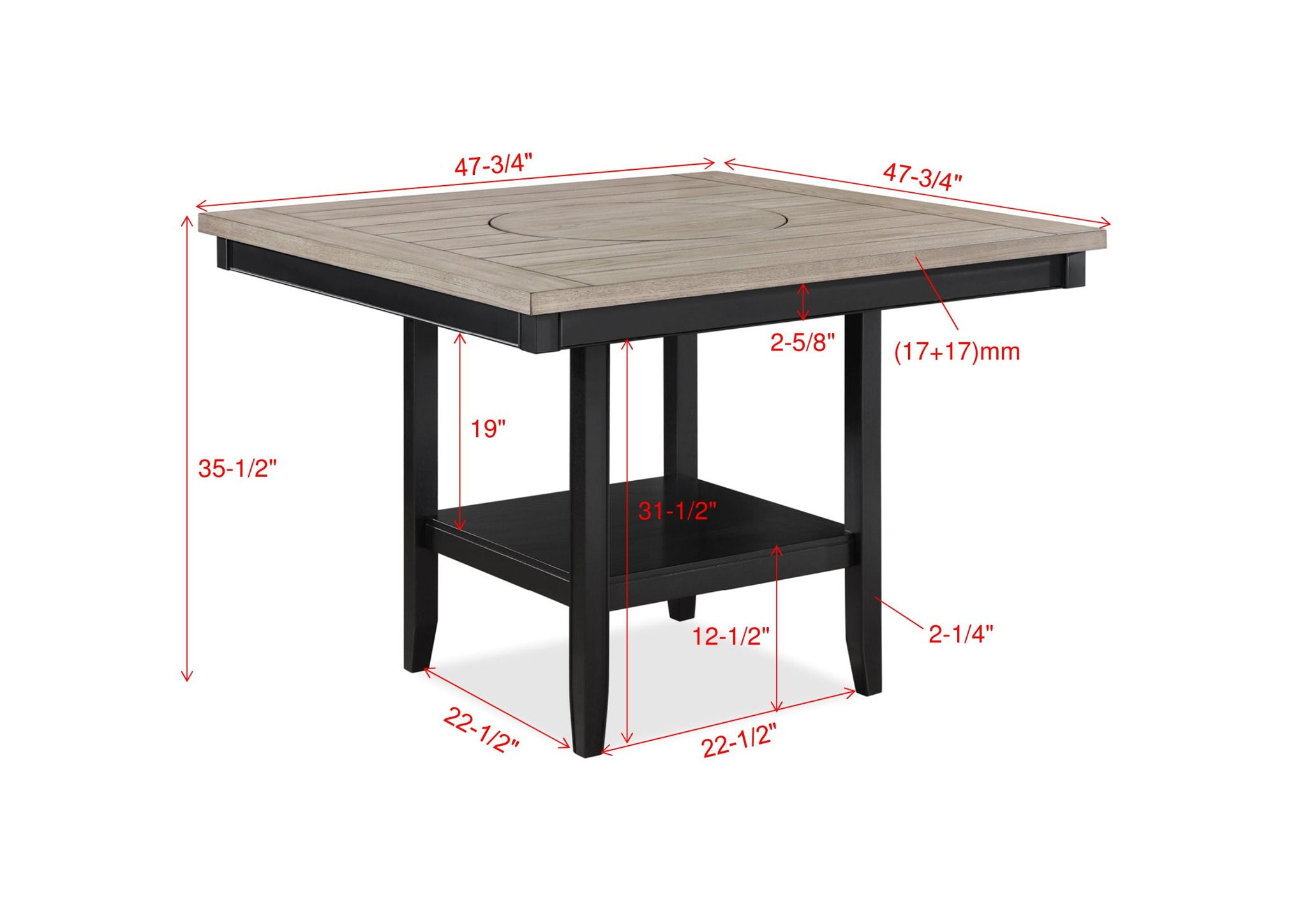 Fulton - 5 Piece Dining Room Set - Light Gray